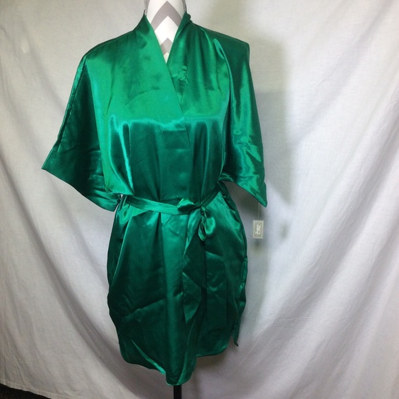 Fantasies by Morgan Taylor VTG Green Robe Matching Nightie Chemises 2pc Set Sz S - Picture 8 of 16